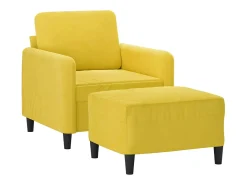 Sillón con reposapiés terciopelo amarillo 60 cm