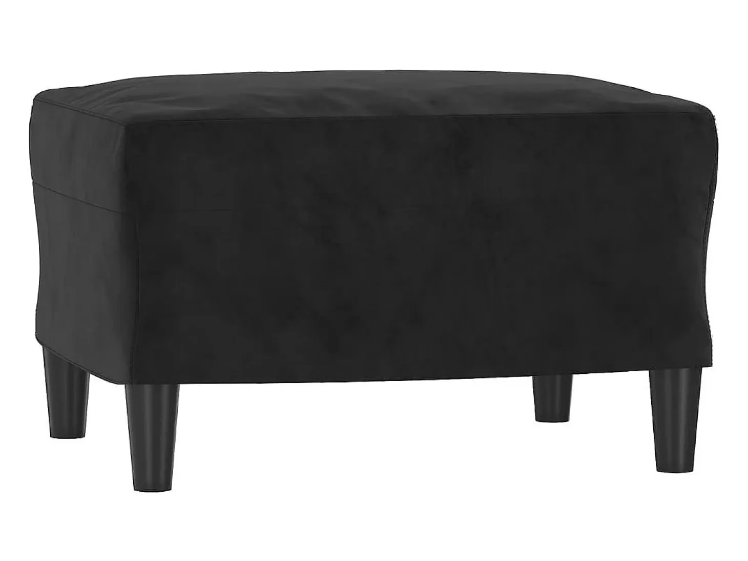 Sillón con reposapiés Terciopelo Negro 60 cm
