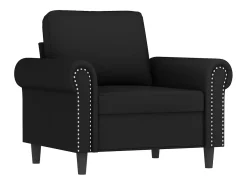 Sillón con reposapiés Terciopelo Negro 60 cm