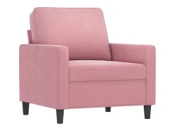 Sillón con reposapiés Terciopelo Rosa 60 cm