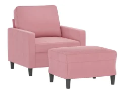 Sillón con reposapiés Terciopelo Rosa 60 cm
