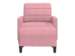 Sillón con reposapiés Terciopelo Rosa 60 cm