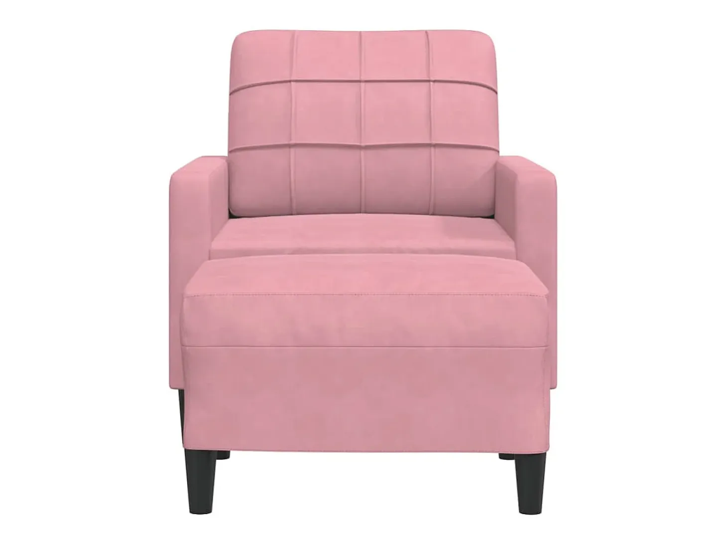 Sillón con reposapiés Terciopelo Rosa 60 cm