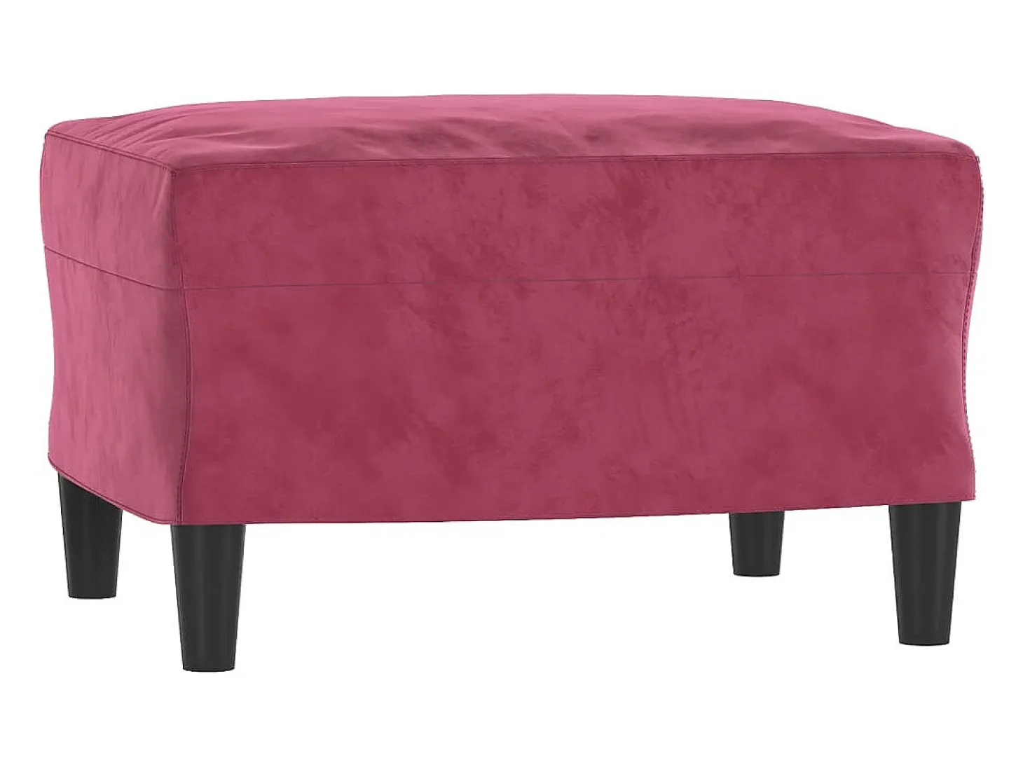 Sillón con reposapiés Terciopelo rojo burdeos 60 cm