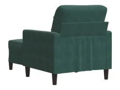 Sillón con reposapiés Verde oscuro 60 cm Terciopelo