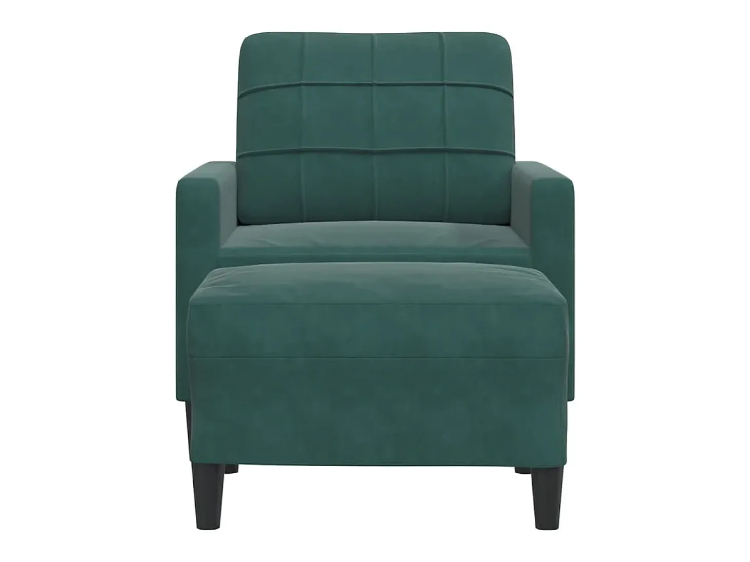 Sillón con reposapiés Verde oscuro 60 cm Terciopelo