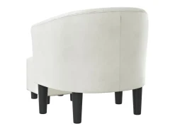 Sillón con taburete cuero sintético blanco
