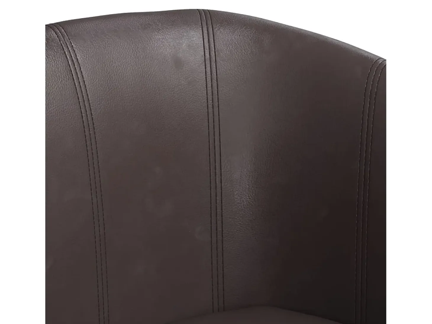 Sillón con taburete cuero sintético marrón