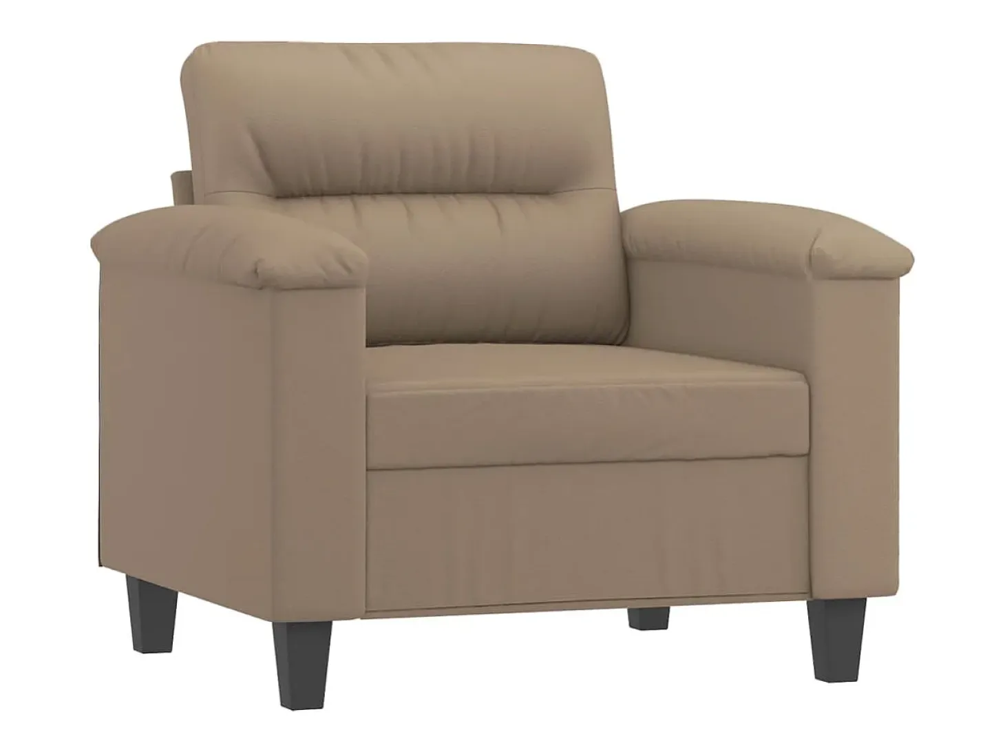 Sillón con taburete cuero sintético color capuchino 60 cm