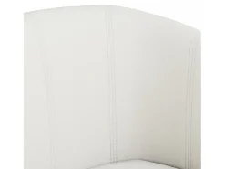 Sillón con taburete cuero sintético blanco
