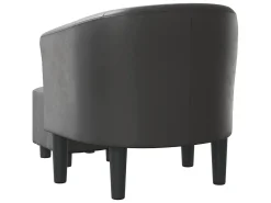Sillón con taburete cuero sintético gris ES46698