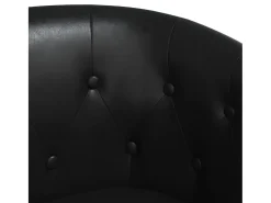 Sillón con taburete cuero sintético negro