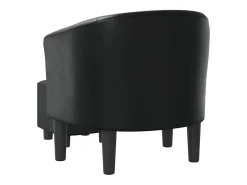 Sillón con taburete cuero sintético negro