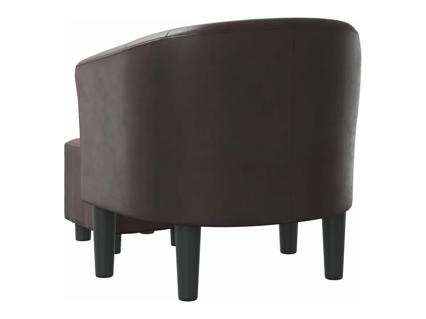 Sillón con taburete cuero sintético marrón
