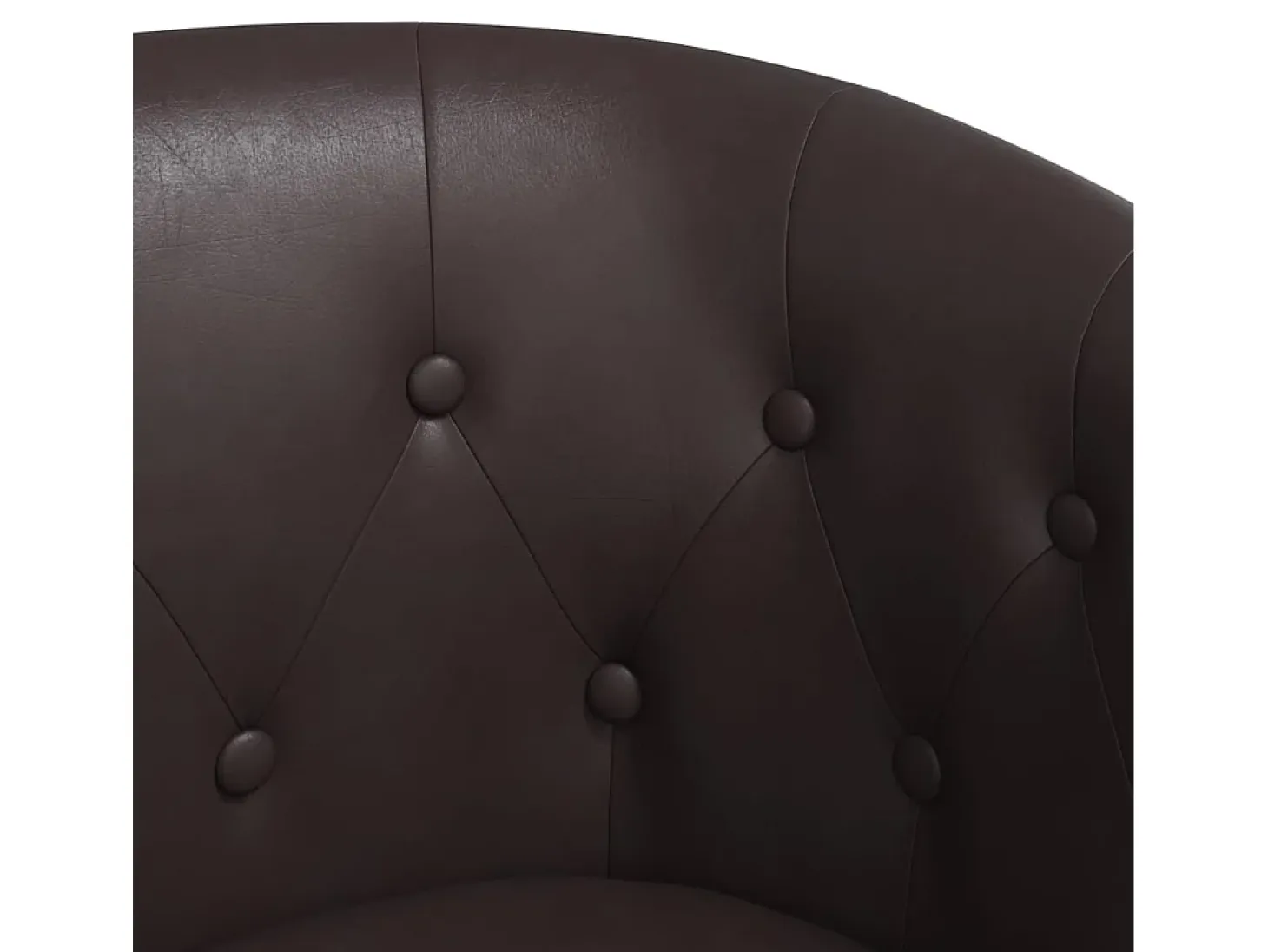 Sillón con taburete cuero sintético marrón