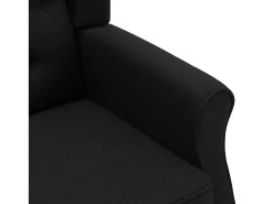 Sillón con taburete reposapiés de tela negro