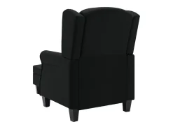 Sillón con taburete reposapiés de tela negro
