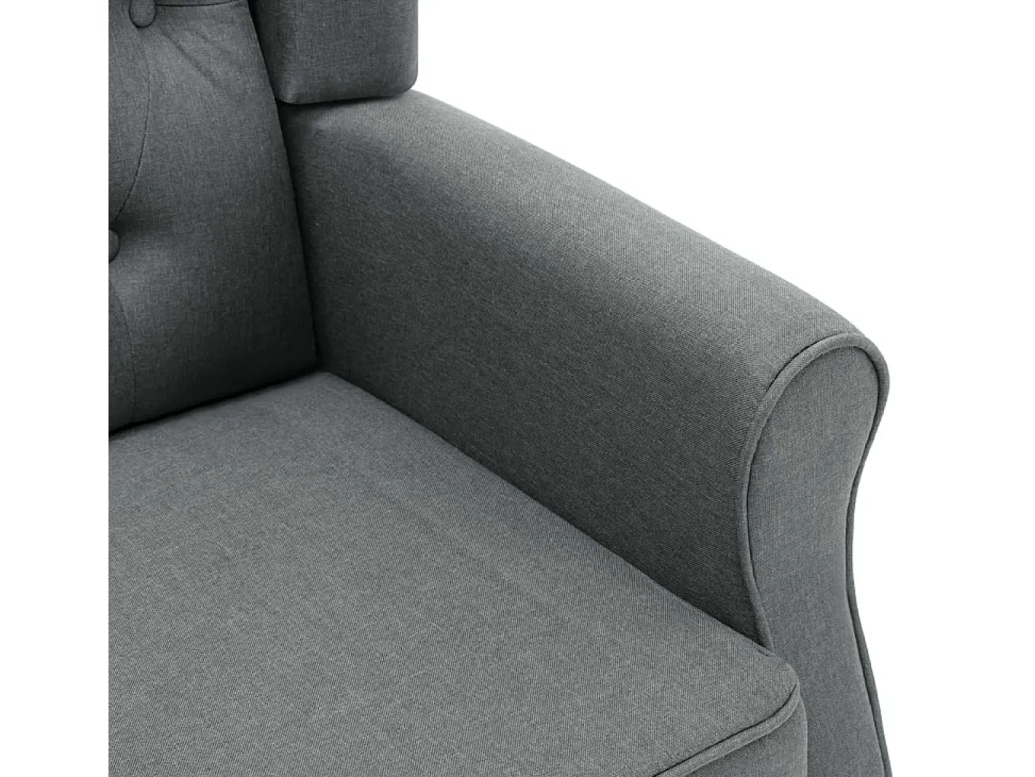 Sillón con taburete reposapiés tela gris claro