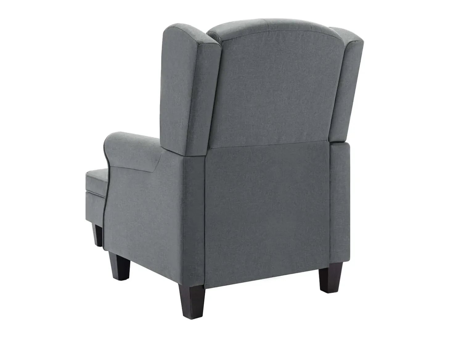 Sillón con taburete reposapiés tela gris claro