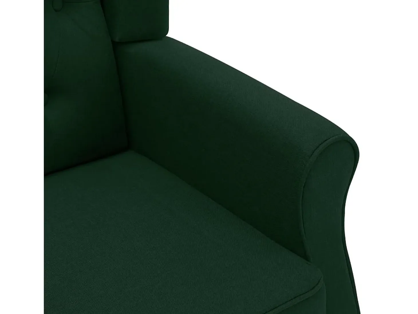 Sillón con taburete reposapiés tela verde oscuro