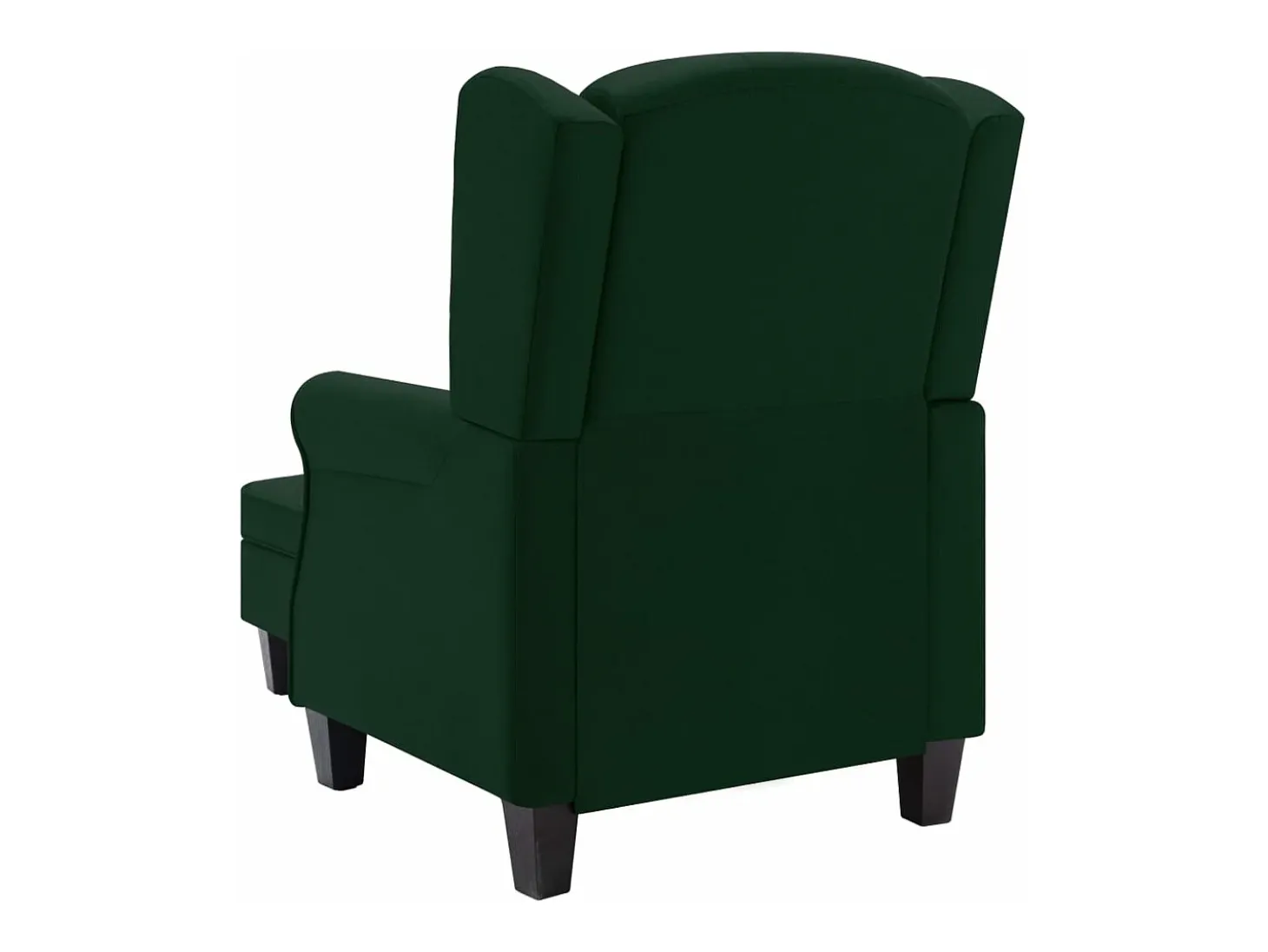 Sillón con taburete reposapiés tela verde oscuro