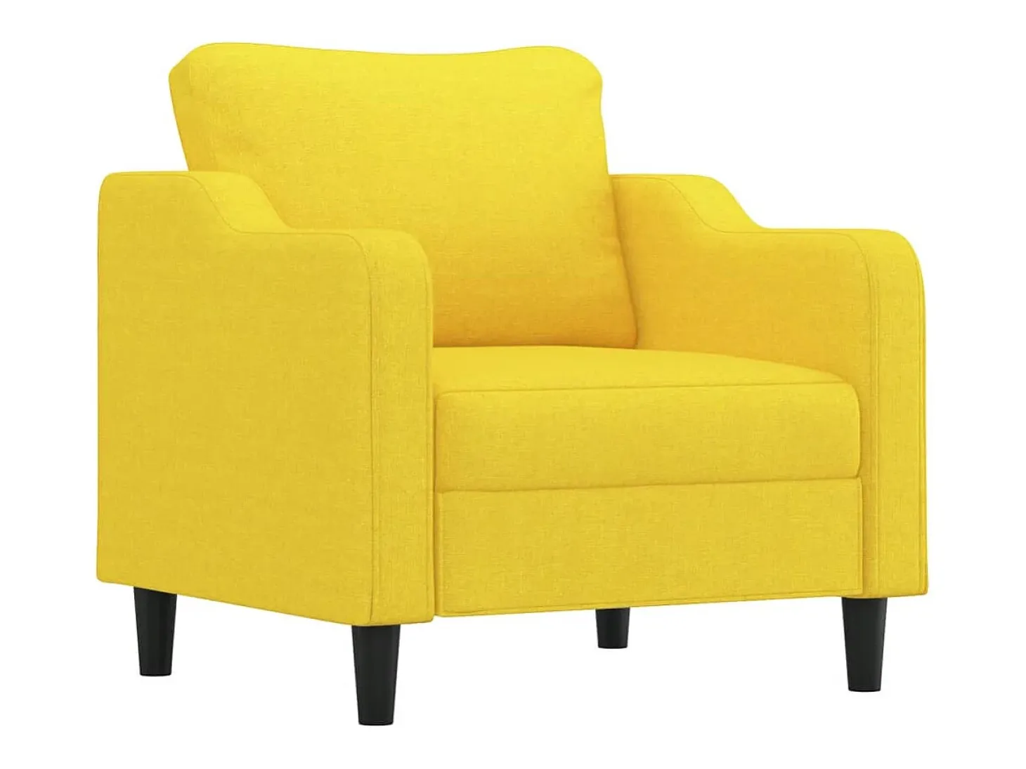 Sillón con taburete tela amarillo claro 60 cm