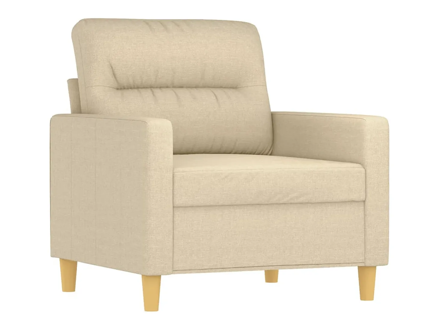 Sillón con taburete tela crema 60 cm