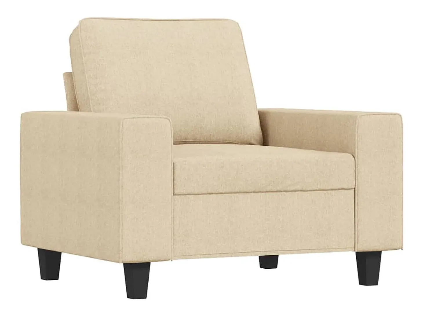 Sillón con taburete tela crema 60 cm