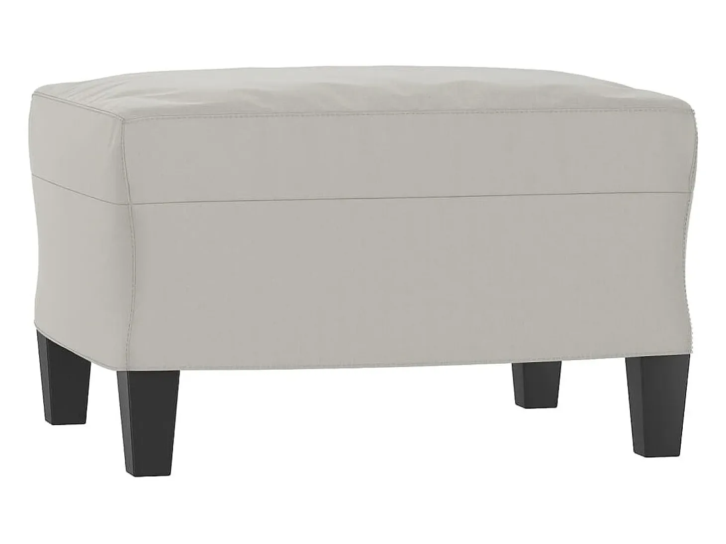 Sillón con taburete tela de microfibra gris claro 60 cm