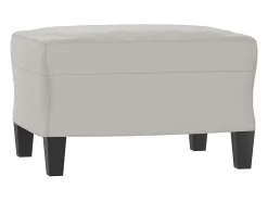 Sillón con taburete tela de microfibra gris claro 60 cm