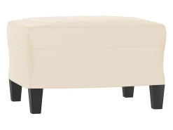 Sillón con taburete tela de microfibra beige 60 cm