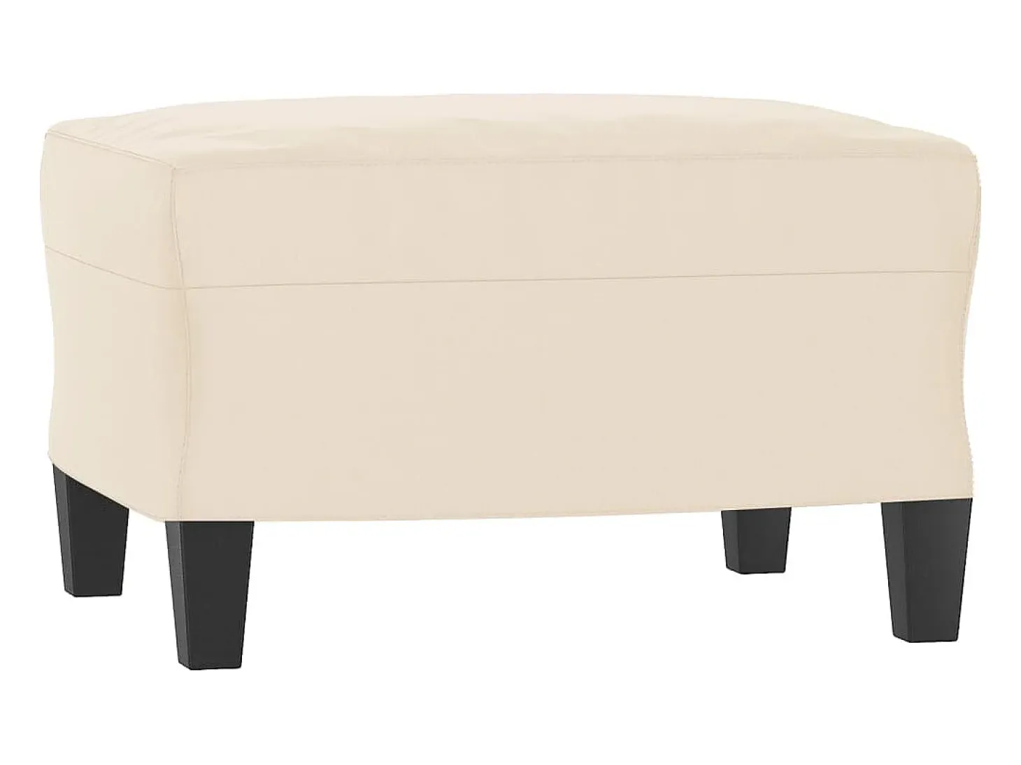Sillón con taburete tela de microfibra beige 60 cm