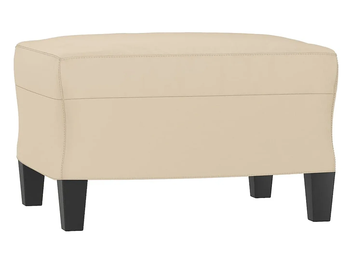Sillón con taburete tela de microfibra crema 60 cm