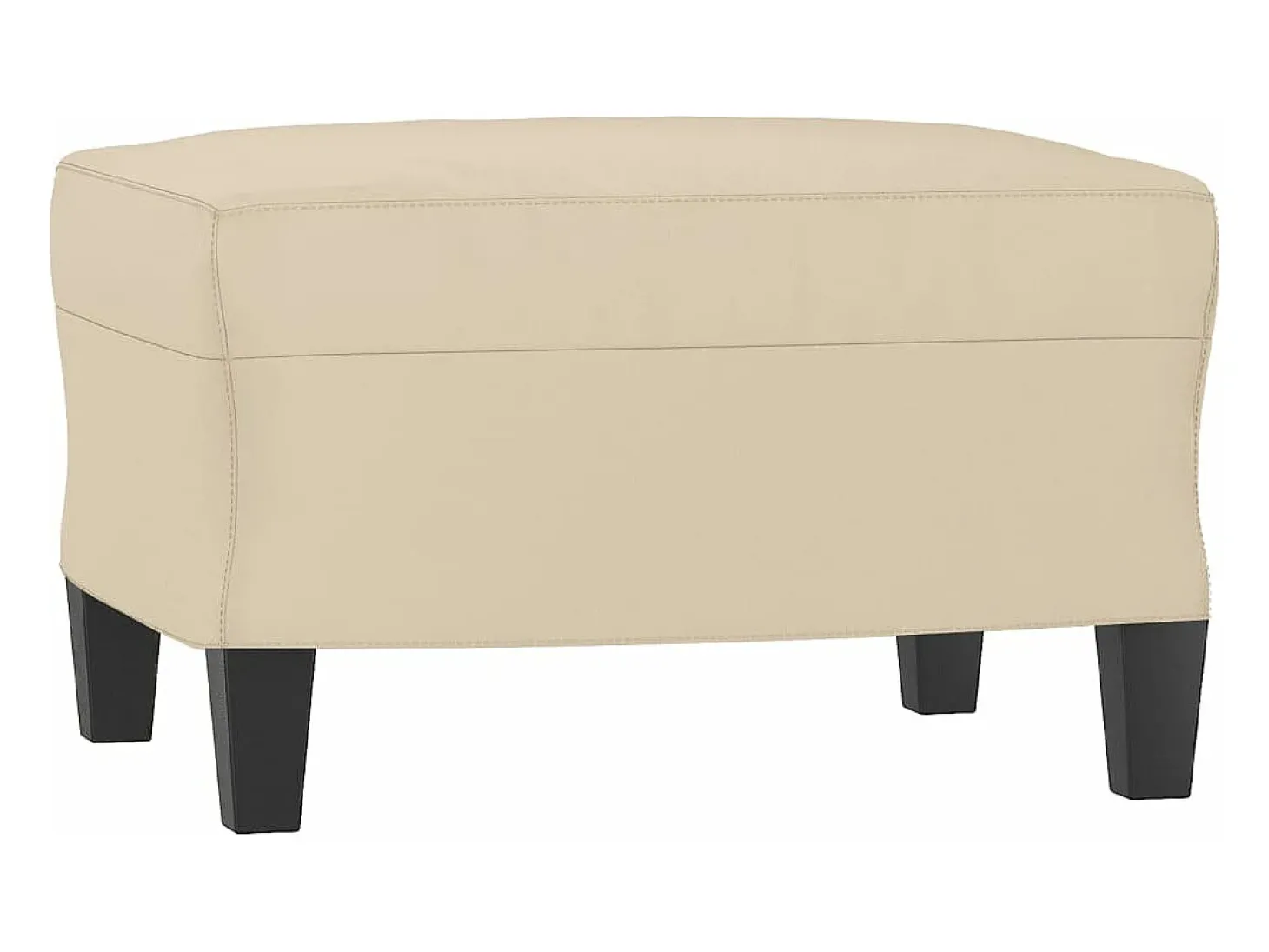 Sillón con taburete tela de microfibra crema 60 cm