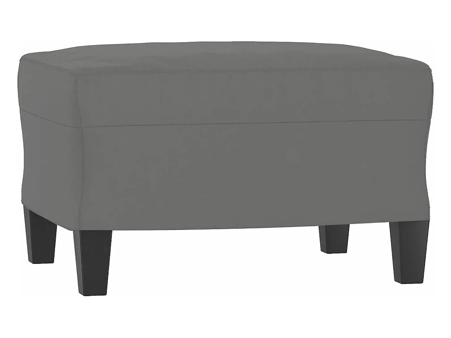 Sillón con taburete tela de microfibra gris oscuro 60 cm