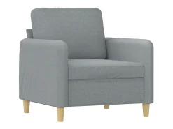 Sillón con taburete tela gris claro 60 cm