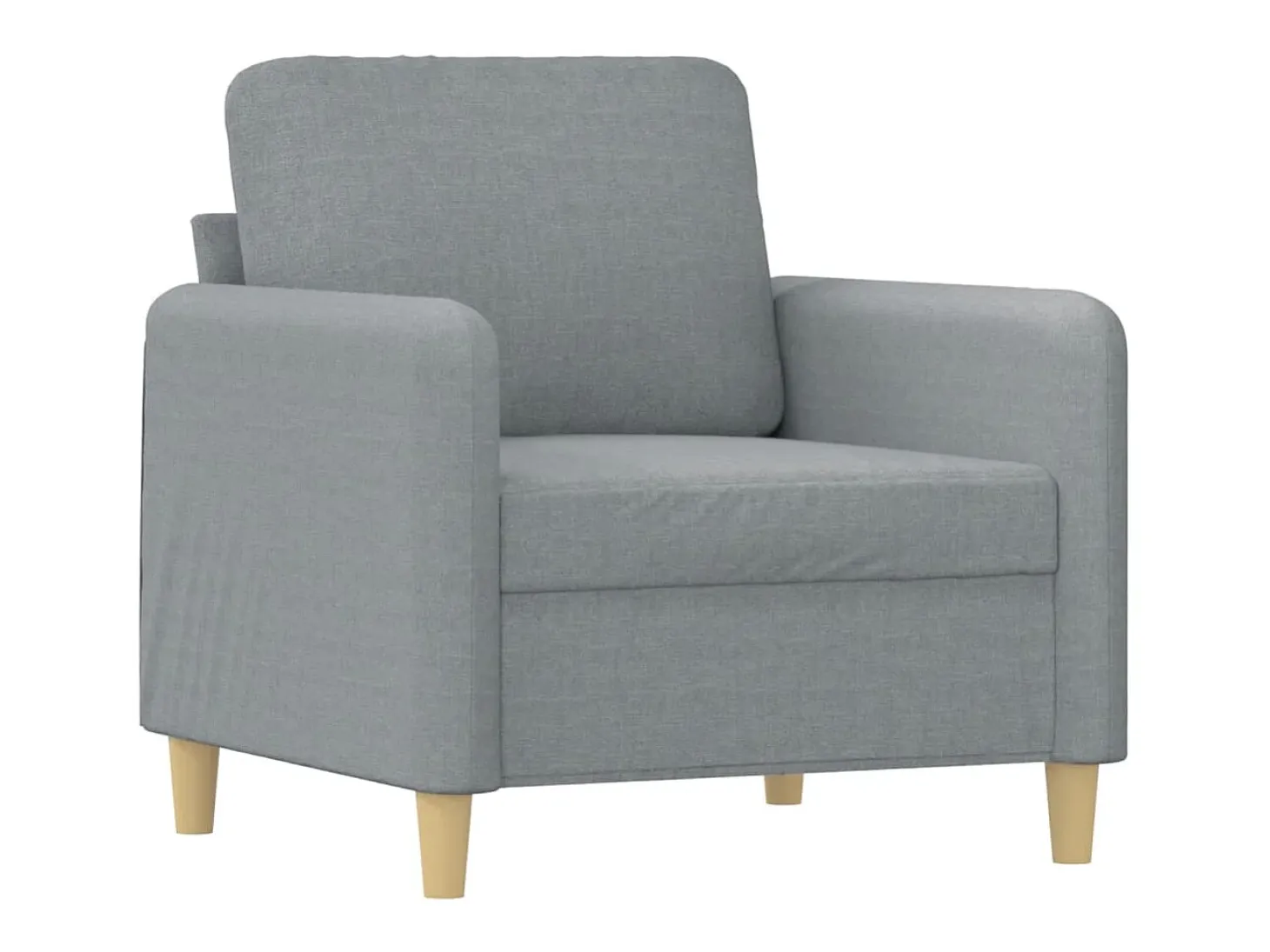 Sillón con taburete tela gris claro 60 cm
