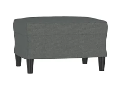 Sillón con taburete tela gris oscuro 60 cm