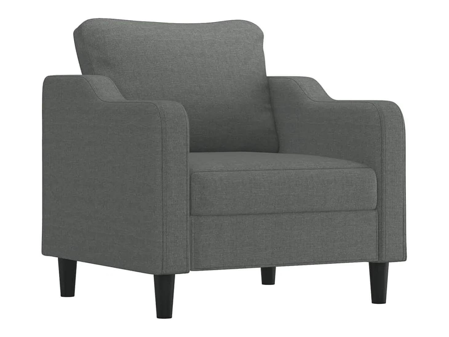 Sillón con taburete tela gris oscuro 60 cm
