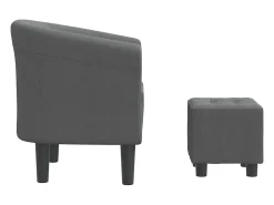 Sillón con taburete tela gris oscuro