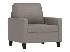 Sillón con taburete tela gris taupe 60 cm