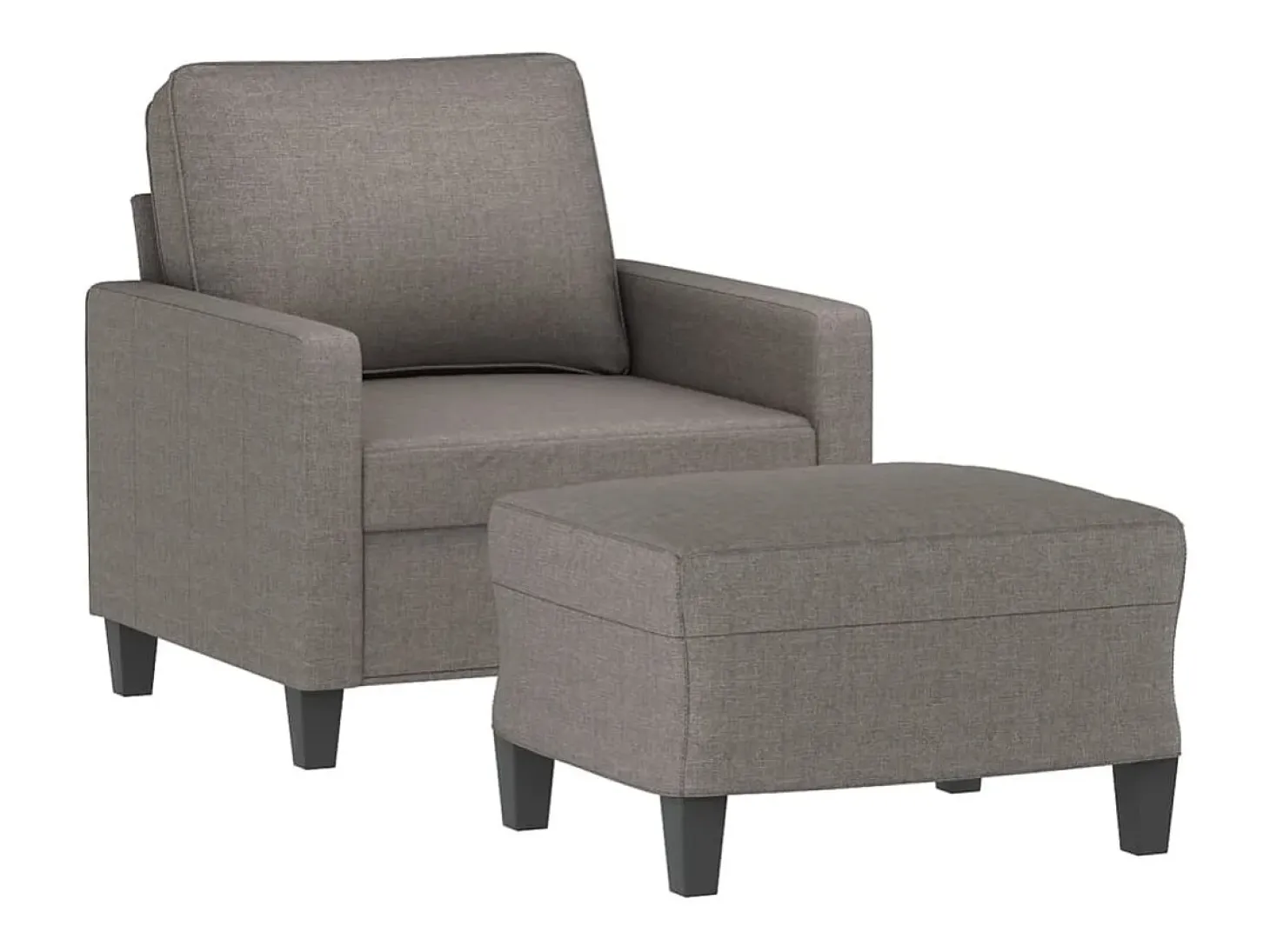 Sillón con taburete tela gris taupe 60 cm