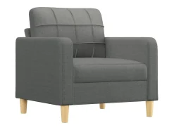 Sillón con taburete tela gris oscuro 60 cm