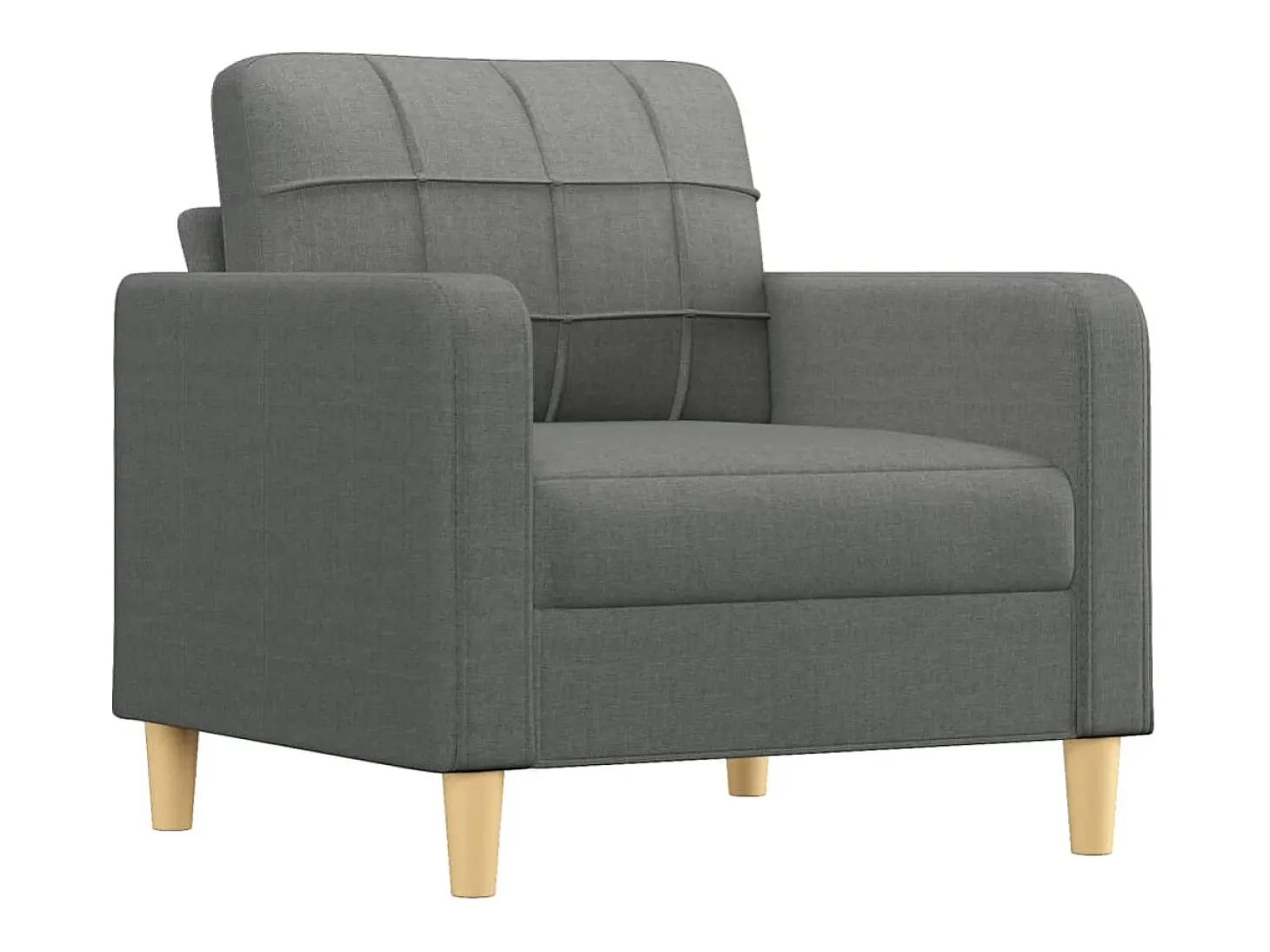 Sillón con taburete tela gris oscuro 60 cm