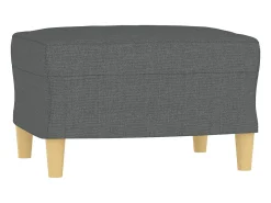 Sillón con taburete tela gris oscuro 60 cm