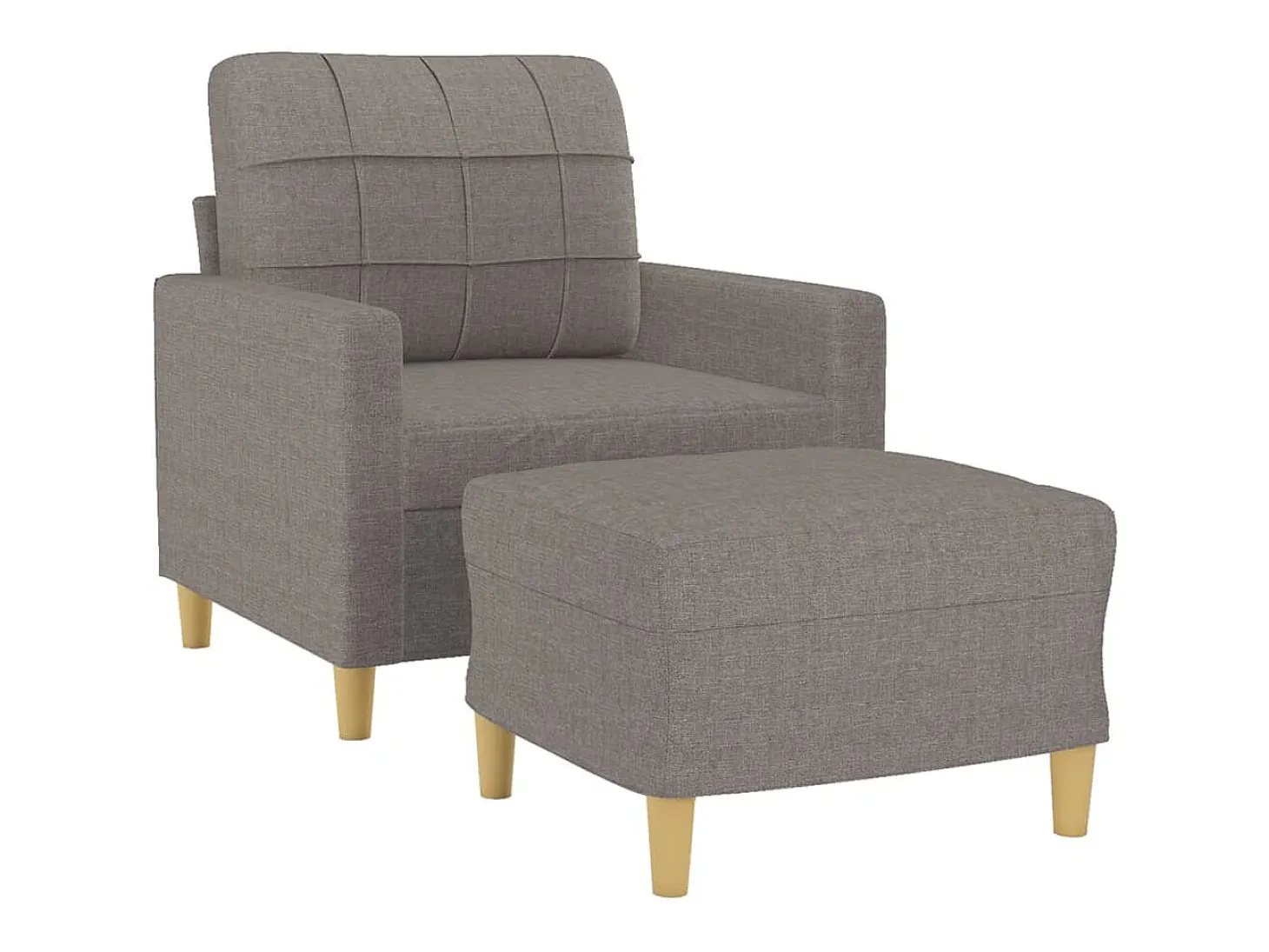 Sillón con taburete tela gris taupe 60 cm