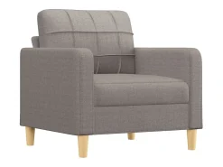 Sillón con taburete tela gris taupe 60 cm