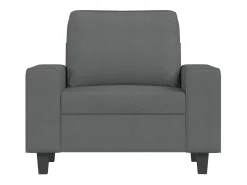 Sillón con taburete tela gris oscuro 60 cm
