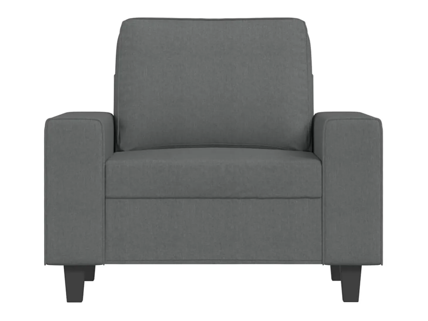 Sillón con taburete tela gris oscuro 60 cm
