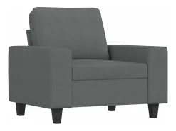 Sillón con taburete tela gris oscuro 60 cm